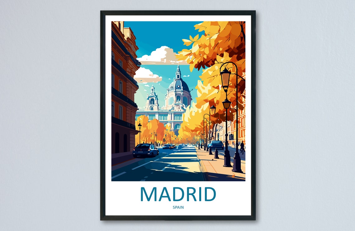 Madrid Travel Poster, Spain Home Decor