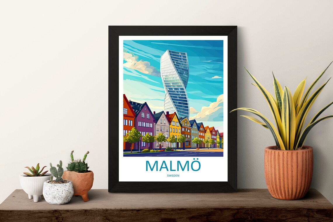 Malmo Travel Poster, Sweden City Wall Art - Image 3