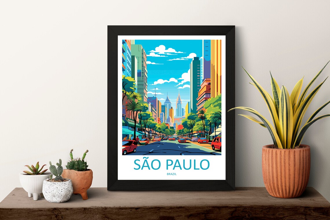 Sao Paulo Travel Poster, Brazil Wall Art - Image 3