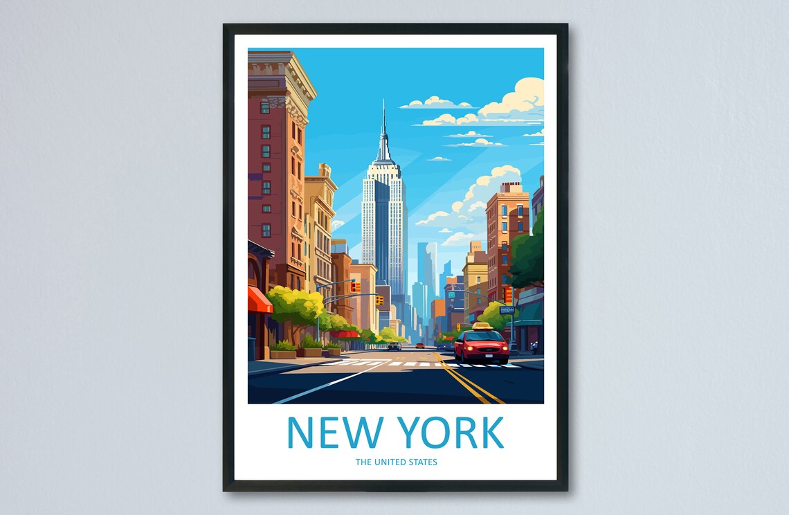 New York Travel Print, New York State Art Print