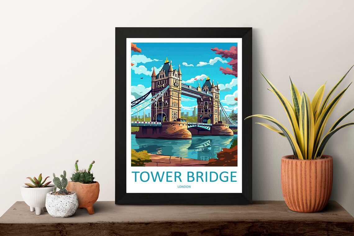 Tower Bridge Travel Poster, England Wall Art - Image 3