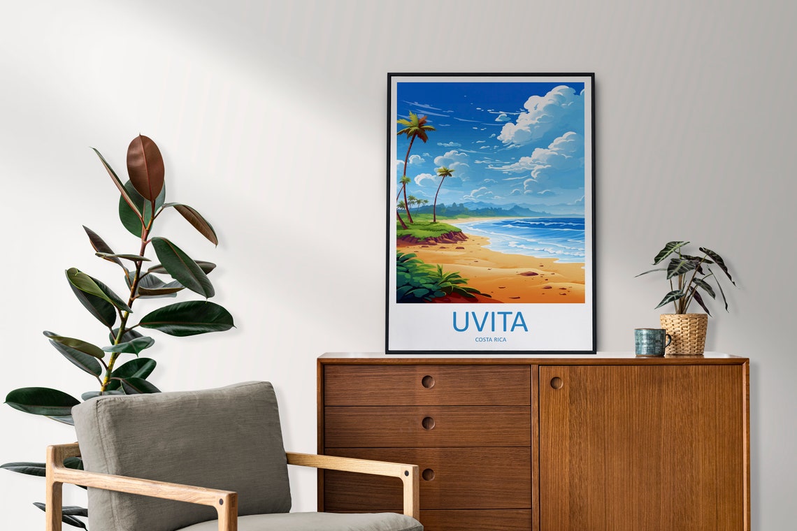 Uvita Travel Print Wall Art Uvita Wall Hanging Home Dcor Uvita Gift Art Lovers Wall Art Costa Rica Wall Art Uvita Travel Print - Image 2