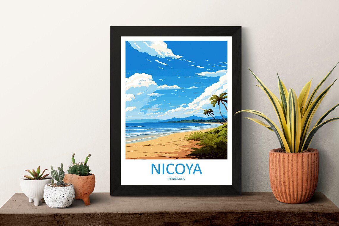 Nicoya Peninsula Costa Rica Sandy Beach Seascape Travel Poster - Image 3