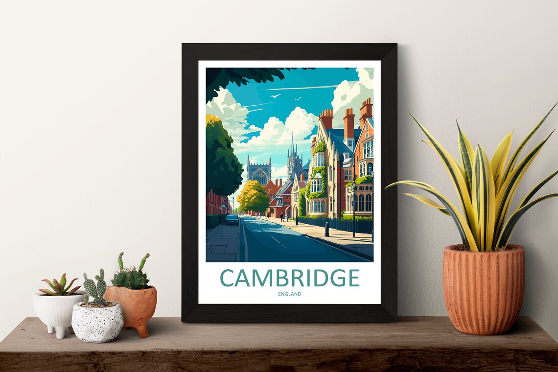 Cambridge Travel Poster, England Place Art - Image 3