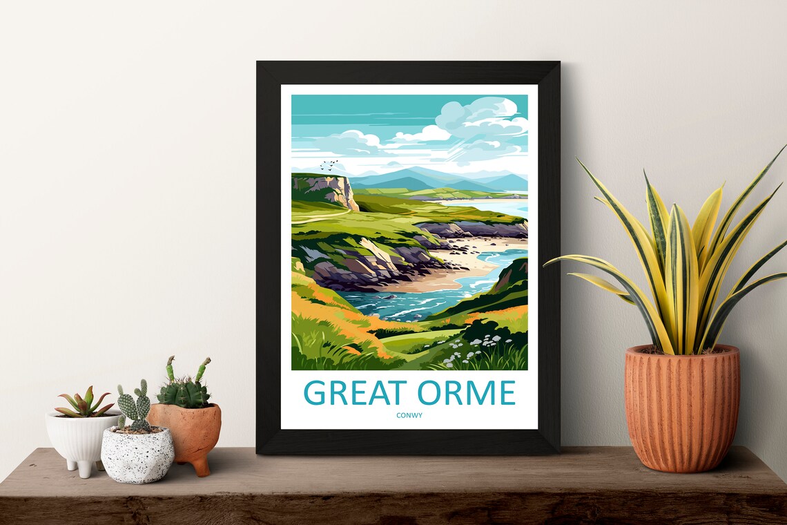 Great Orme Travel Poster, Conwy Place Print - Image 3