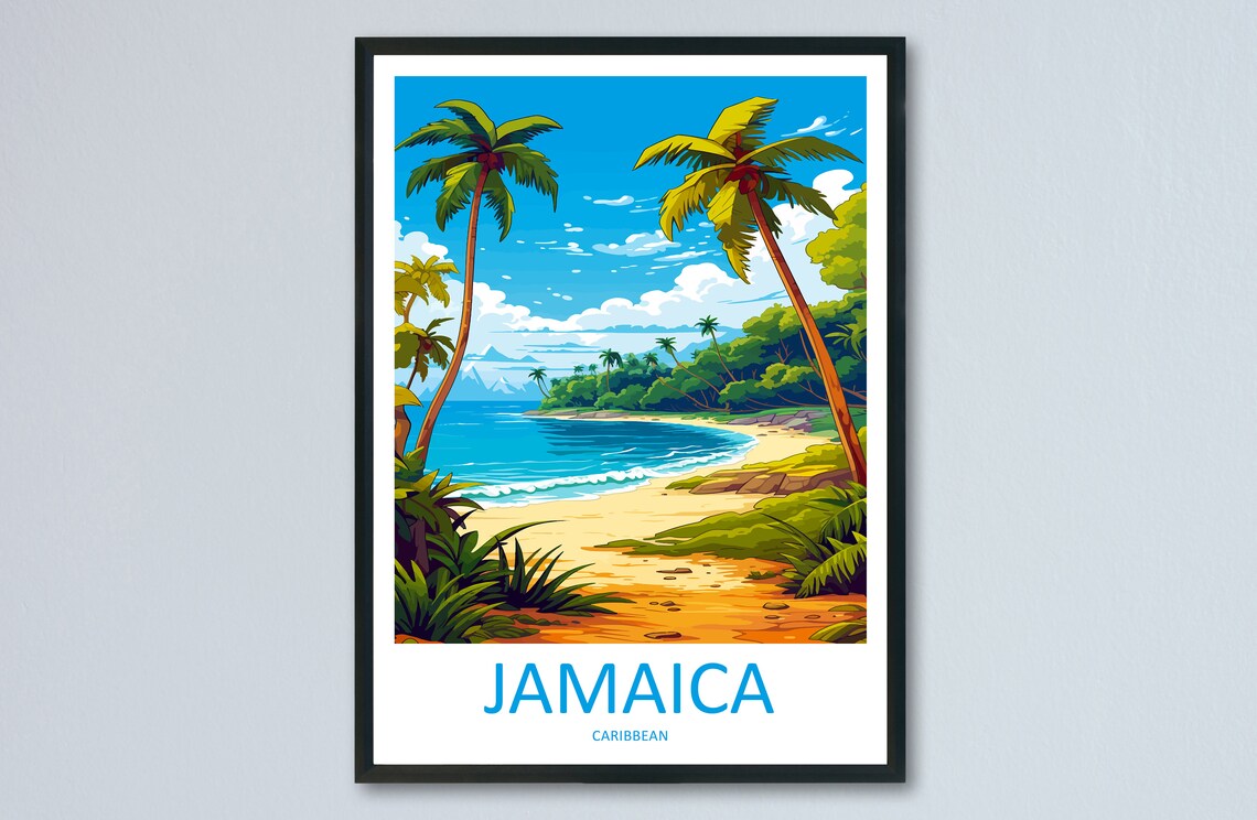 Jamaica Travel Poster, Caribbean Wall Decor