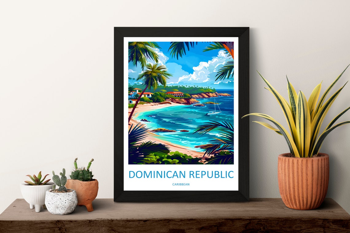 Dominican Republic Caribbean Palm Beach Cove Paradise Poster - Image 2
