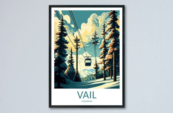 Vail Ski Resort Travel Print Wall Art Vail Ski Resort Wall Hanging Home Dcor Vail Gift Art Lovers Ski Art Lover Gift Vail Print Skiing