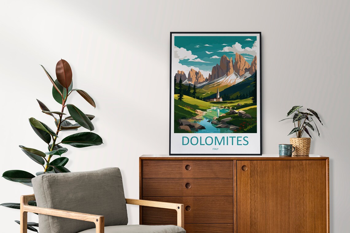 Dolomites Travel Print, Italian Mountain Poster - Image 2