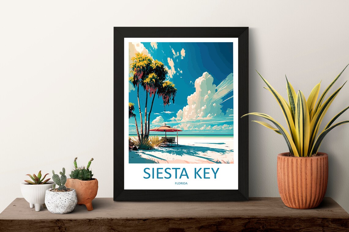 Siesta Key Travel Poster, Florida Wall Art - Image 3