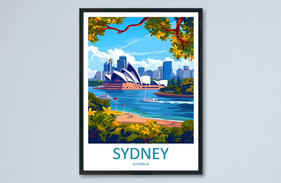 Sydney Opera House Waterfront Daytime Cityscape Travel Poster