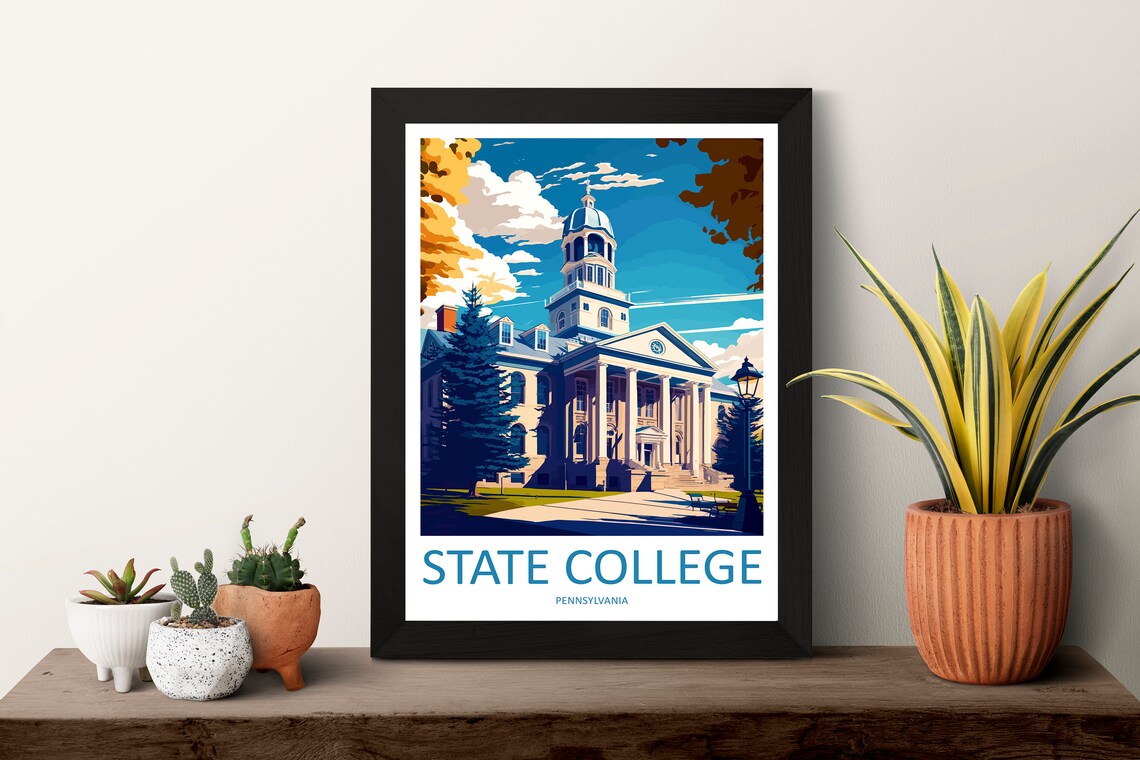 State College Travel Poster, Pennsylvania Wall Art - Image 3