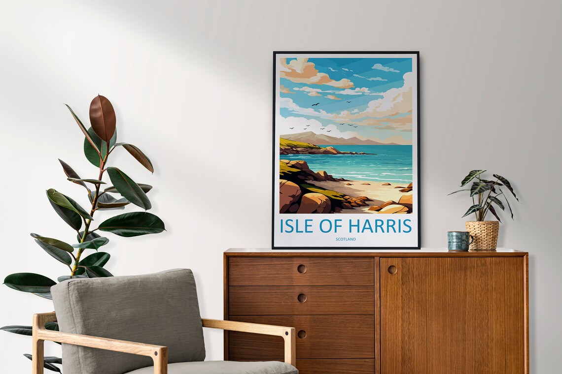 Isle of Harris Travel Poster, Scotland Wall Art - Image 2