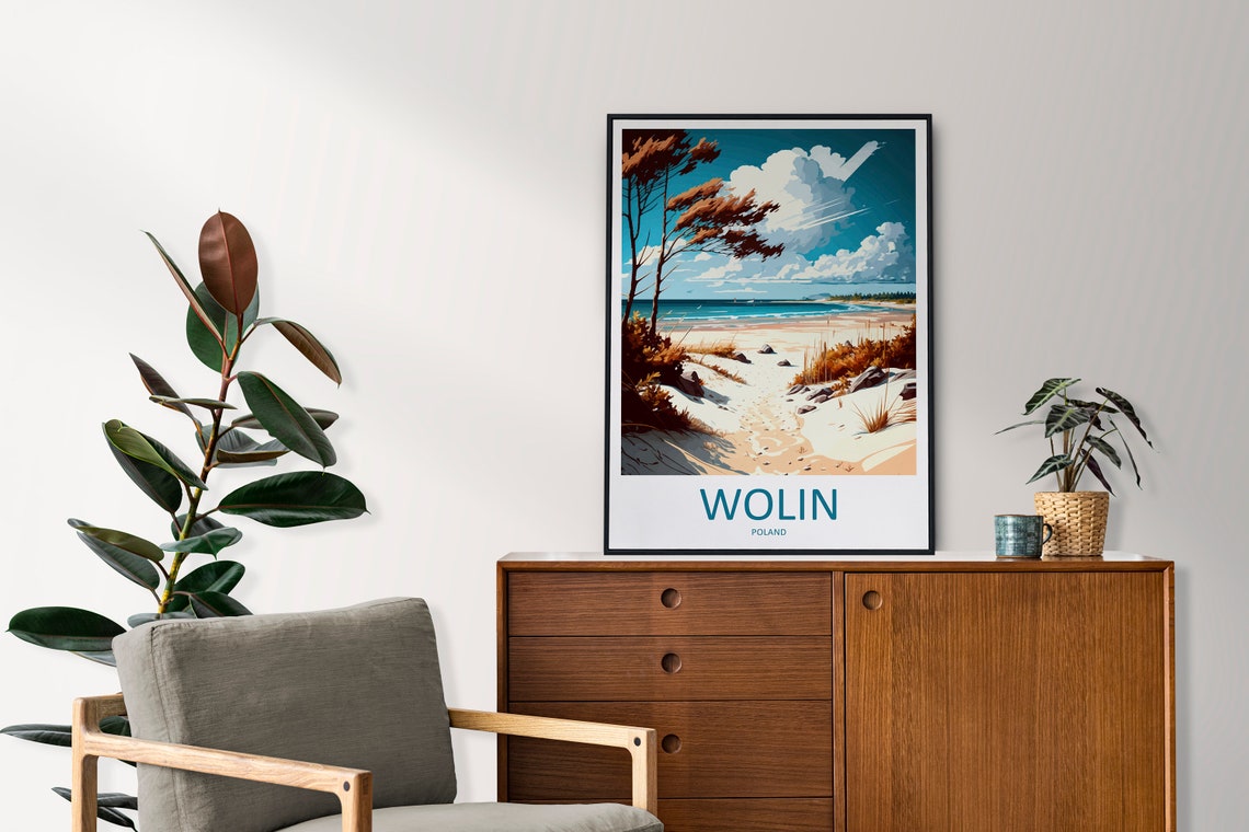 Wolin Poland Baltic Dune Path Sandy Beach Retro Travel Poster - Image 2