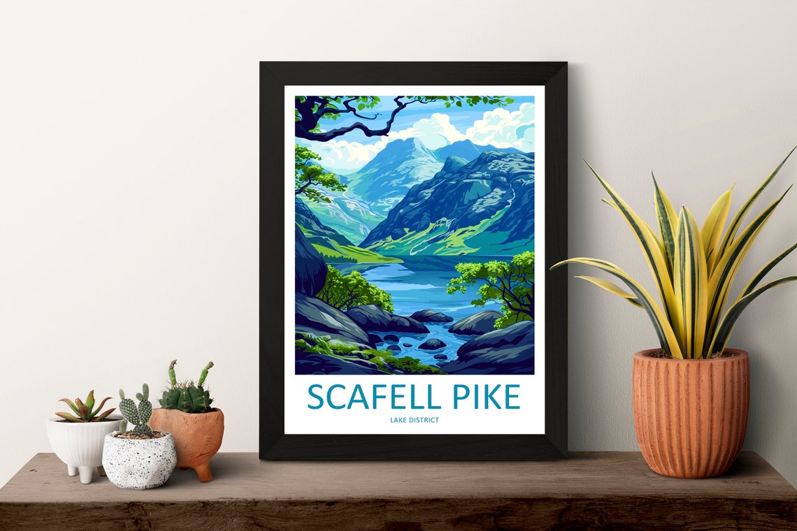 Scafell Pike England Lake District Mountain Tarn Valley Poster - Image 3