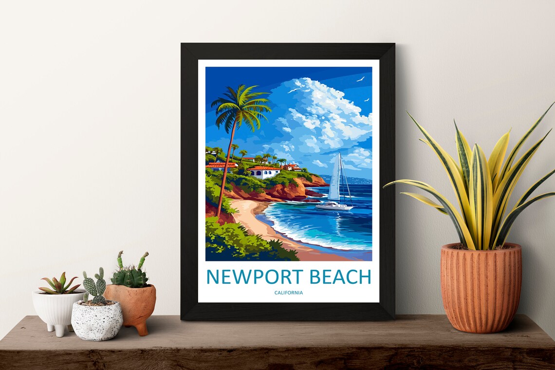 Newport Beach Travel Poster, California Wall Decor - Image 3