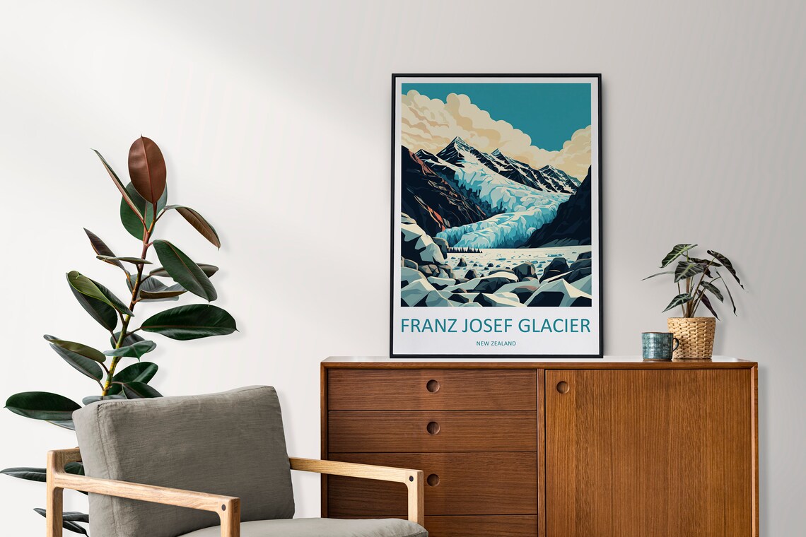 Franz Josef Glacier Travel Poster, New Zealand - Image 2