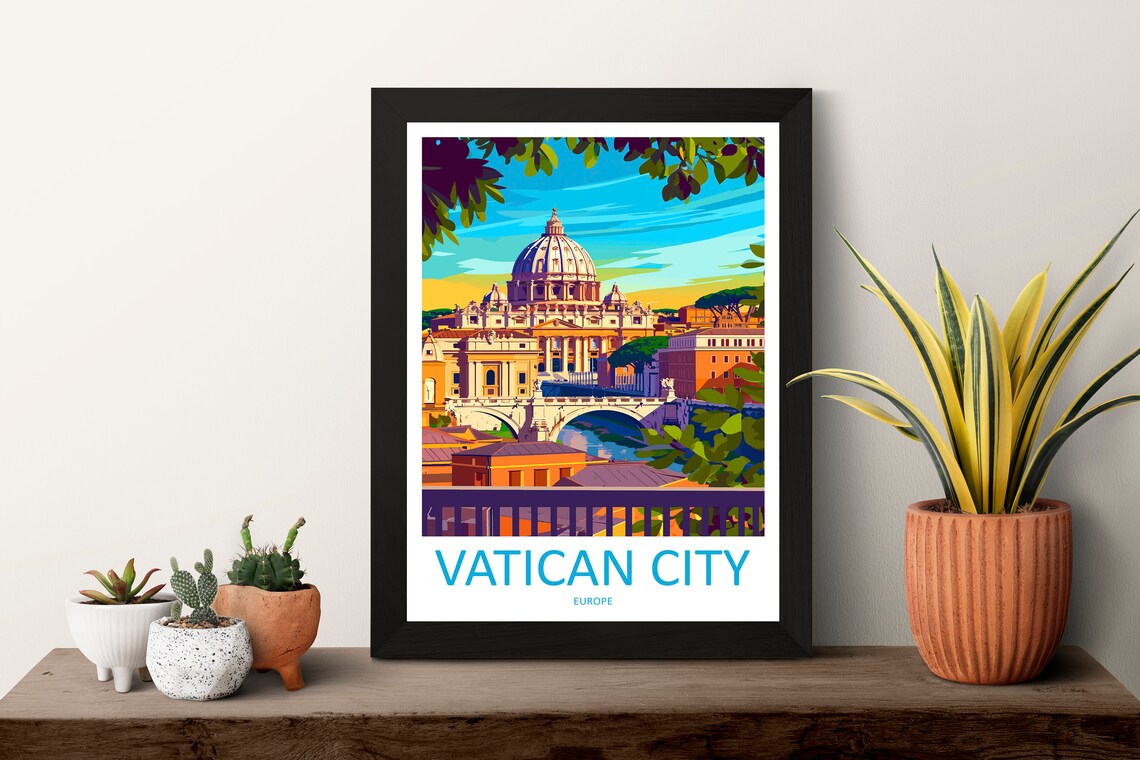 Vatican City Travel Poster, Italy Wall Art Print - Image 3