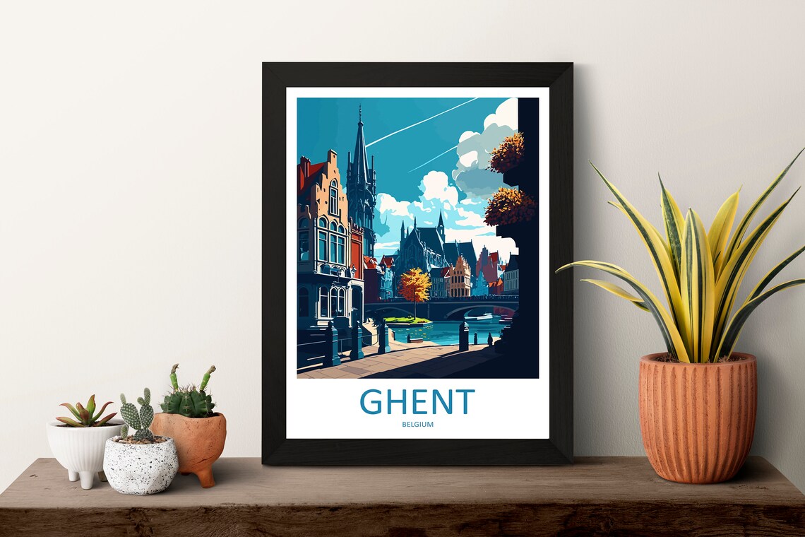 Ghent Travel Poster, Belgium Wall Decor - Image 3