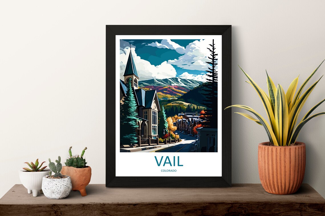 Vail Ski Resort Travel Poster, Colorado Ski Wall Art - Image 3