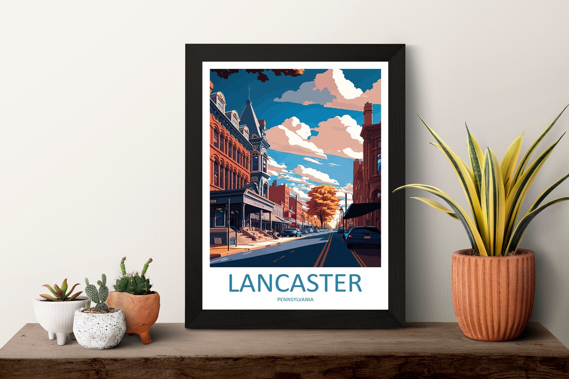 Lancaster County Travel Poster, Pennsylvania Home Decor - Image 3
