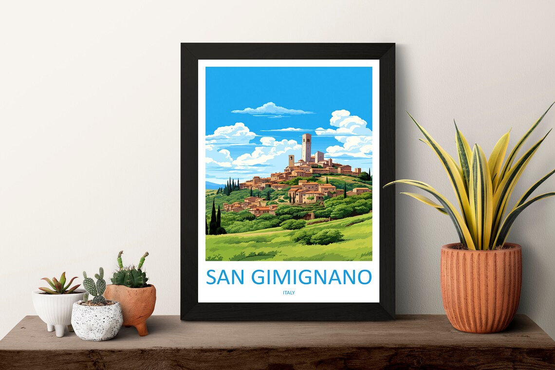 San Gimignano Travel Poster, Italy Wall Art Print - Image 3
