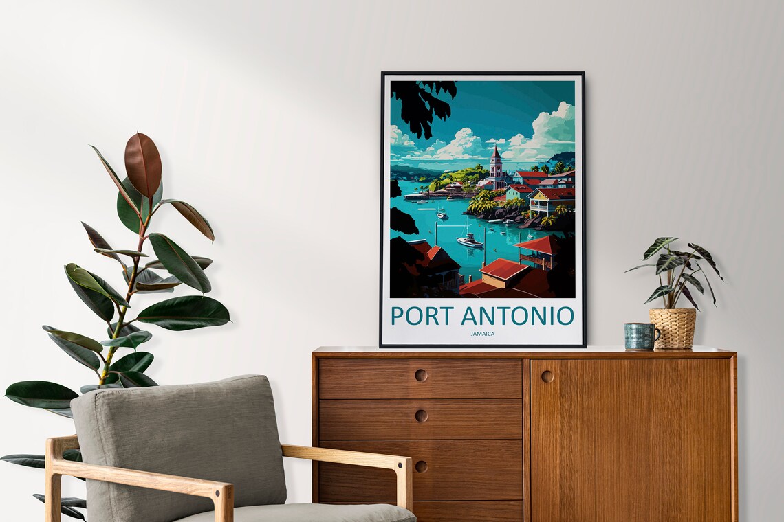 Port Antonio Travel Poster, Caribbean Destination Print - Image 2