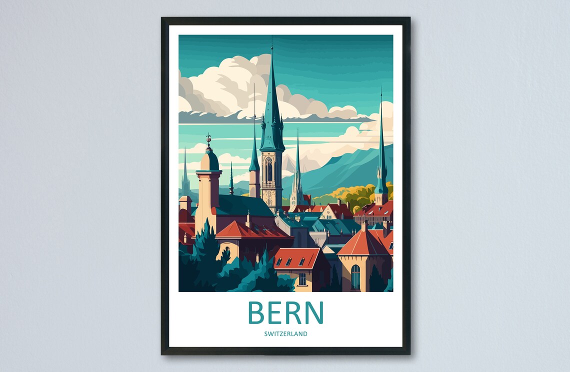 Bern Print, Switzerland Travel Poster Art Print