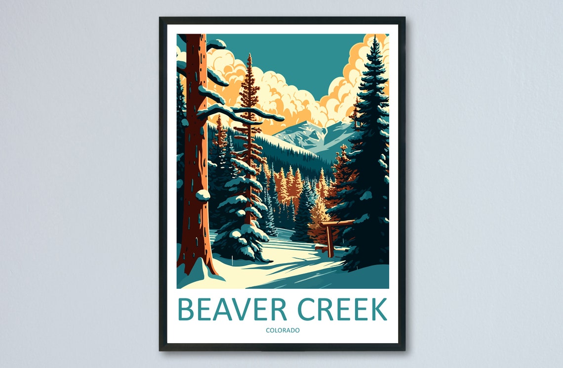 Beaver Creek Colorado Snow Covered Pine Forest Ski Trail Poster