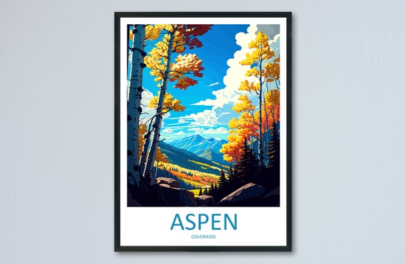 Aspen Ski Resort Travel Print Wall Art Aspen Ski Resort Wall Hanging Home Dcor Aspen Ski Resort Gift Art Lovers Colorado Art Lover Gift