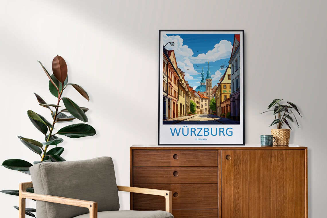 Wrzburg Travel Print, Germany Wall Art Print - Image 2