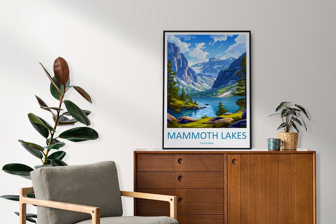 Lake Mammoth Travel Poster, California Wall Decor - Image 2