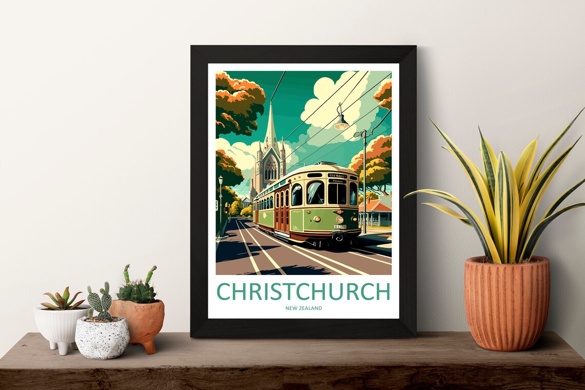Christchurch Travel Poster, New Zealand Wall Art - Image 3