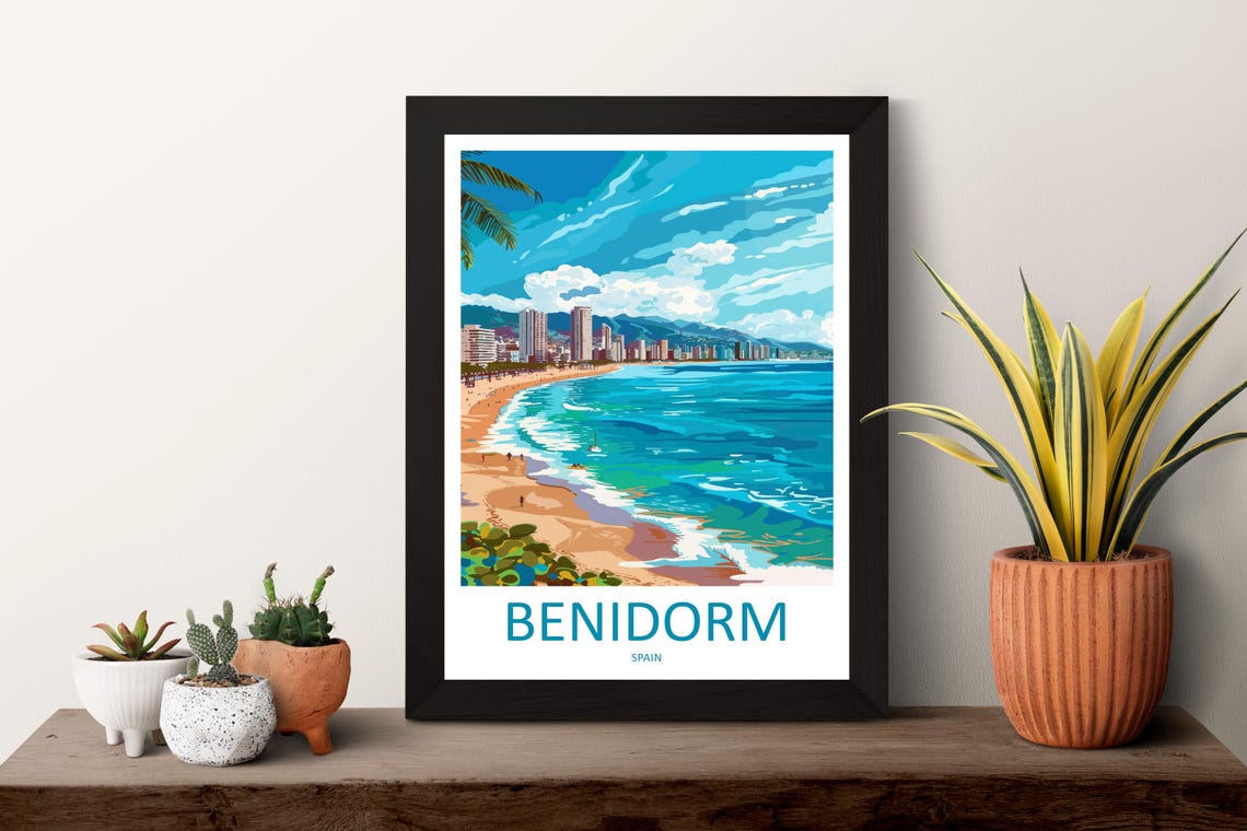 Benidorm Travel Poster, Spain Wall Art - Image 3