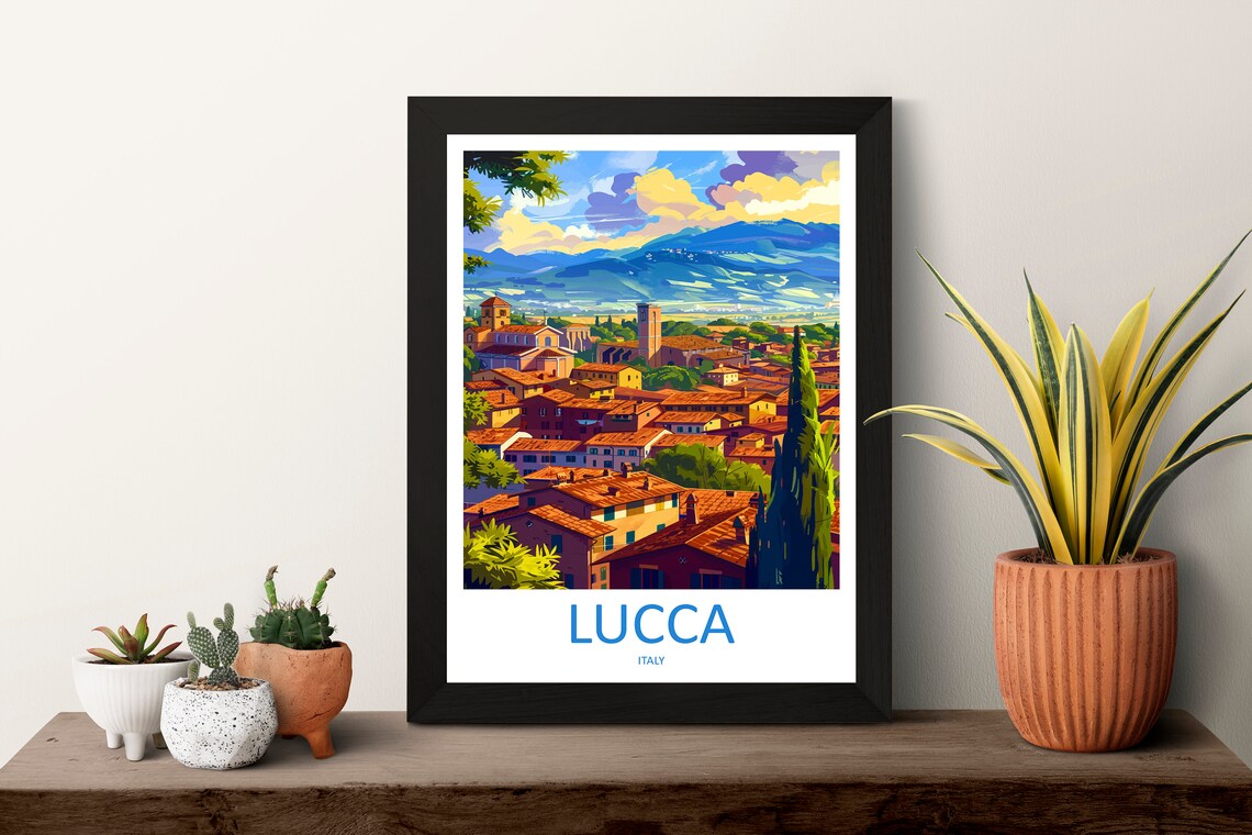 Lucca Travel Poster, Italy Wall Art Print - Image 3