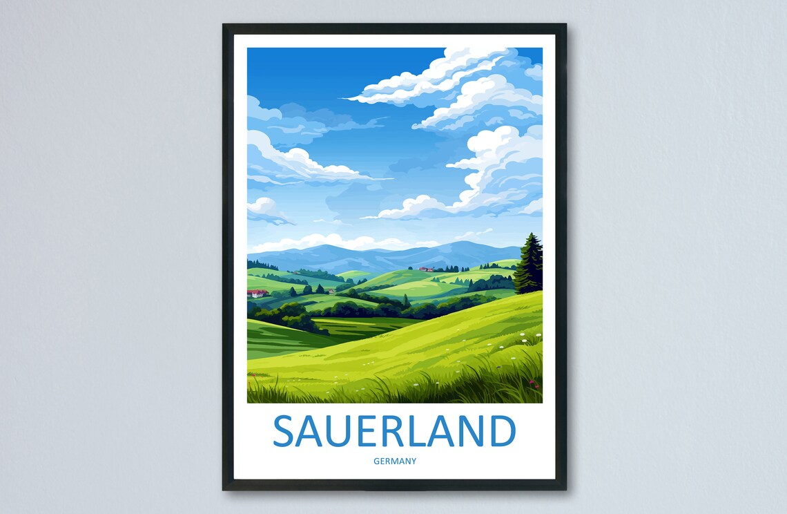 Sauerland Travel Poster, Germany Wall Art Print