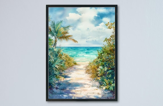 Akumal Watercolor Poster Wall Art Hanging Home Dcor Gift Lovers Mexico