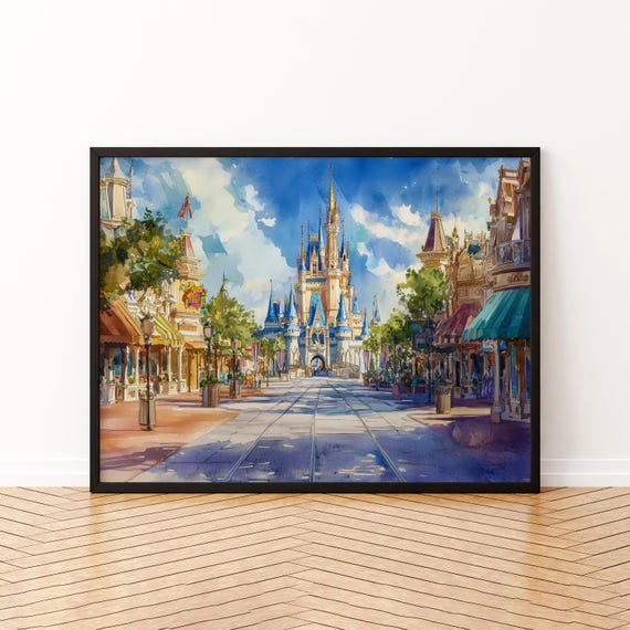 Orlando Watercolor Poster Landscape Wall Art Hanging Home Dcor Gift Lovers United States