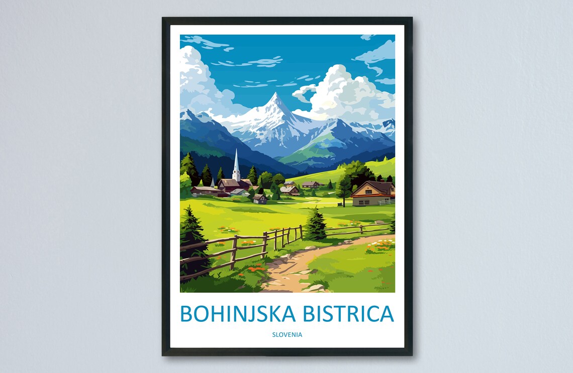 Bohinjska Bistrica Travel Print Bohinjska Bistrica Home Dcor Slovenia Art Print Bohinjska Bistrica Wall Print For Gift Wall Hanging Art