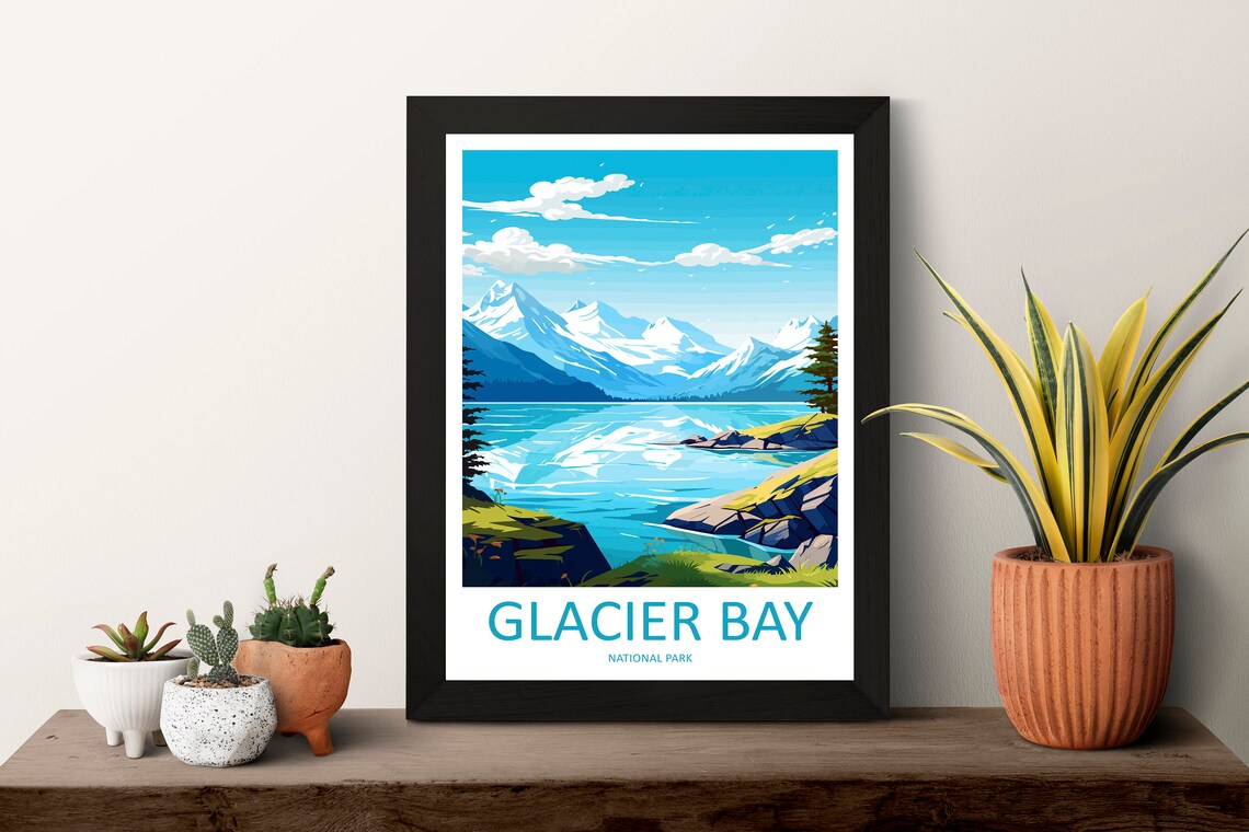 Glacier Bay National Park Alaska Glacier Peaks Ice Travel Poster - Image 3