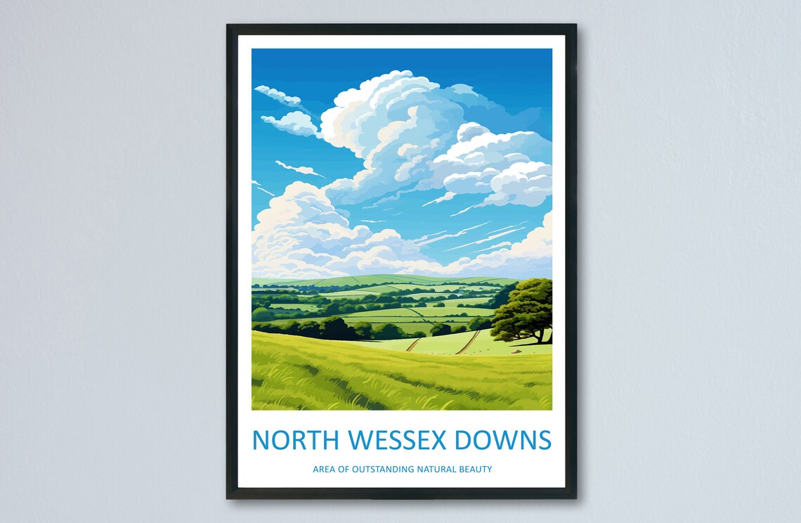 North Wessex Downs Travel Poster, AONB Print