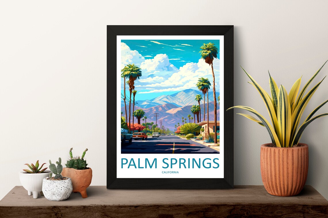 Palm Springs Travel Poster, California Place Art - Image 3