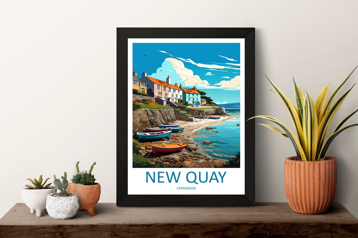 New Quay Travel Poster, Welsh Place Print - Image 3