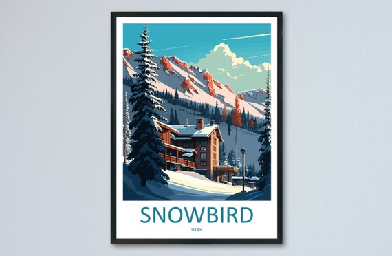 Snowbird Travel Print Wall Art Snowbird Wall Hanging Home Dcor Snowbird Gift Art Lovers Ski Art Lover Gift Snowbird Print Skiing Print