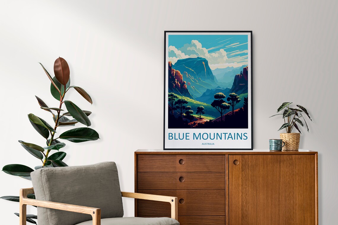 Blue Mountains Travel Poster, Australia Wall Decor - Image 2