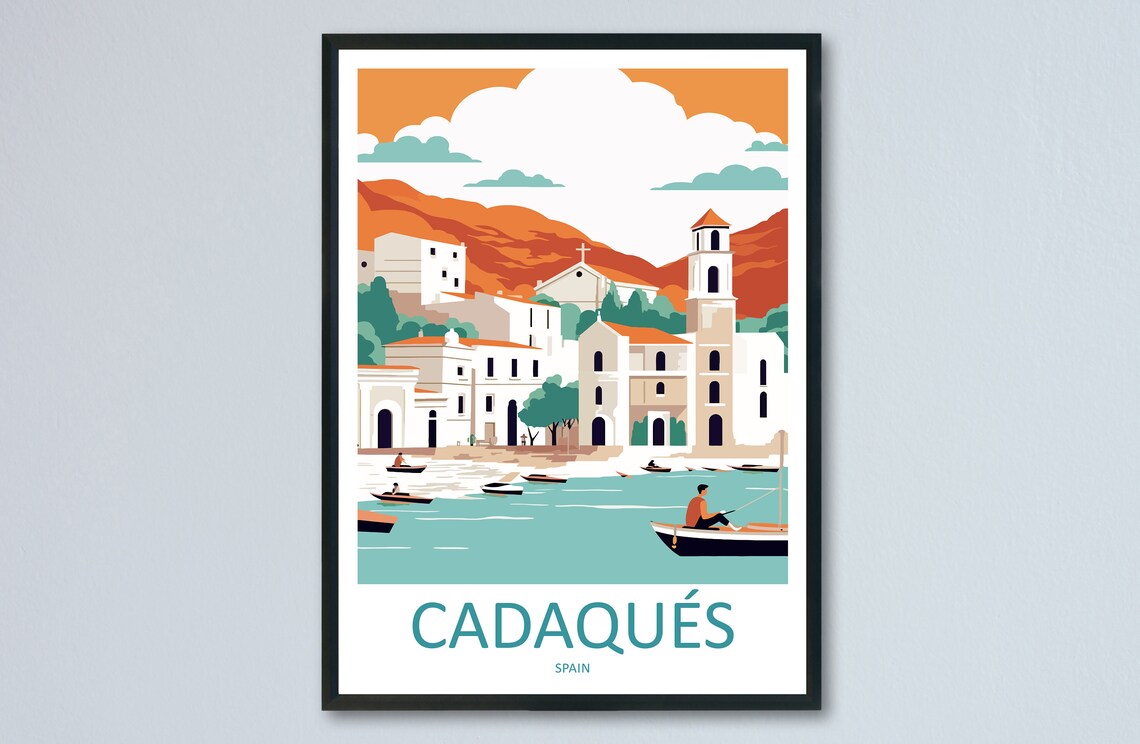 Cadaqus Travel Poster, Spain Wall Art Print