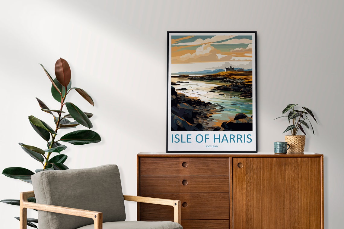 Isle Of Harris Travel Print Wall Art Isle Of Harris Wall Hanging Home Dcor Isle Of Harris Gift Art Lovers Scotland Art Lover Gift Isle Art - Image 2