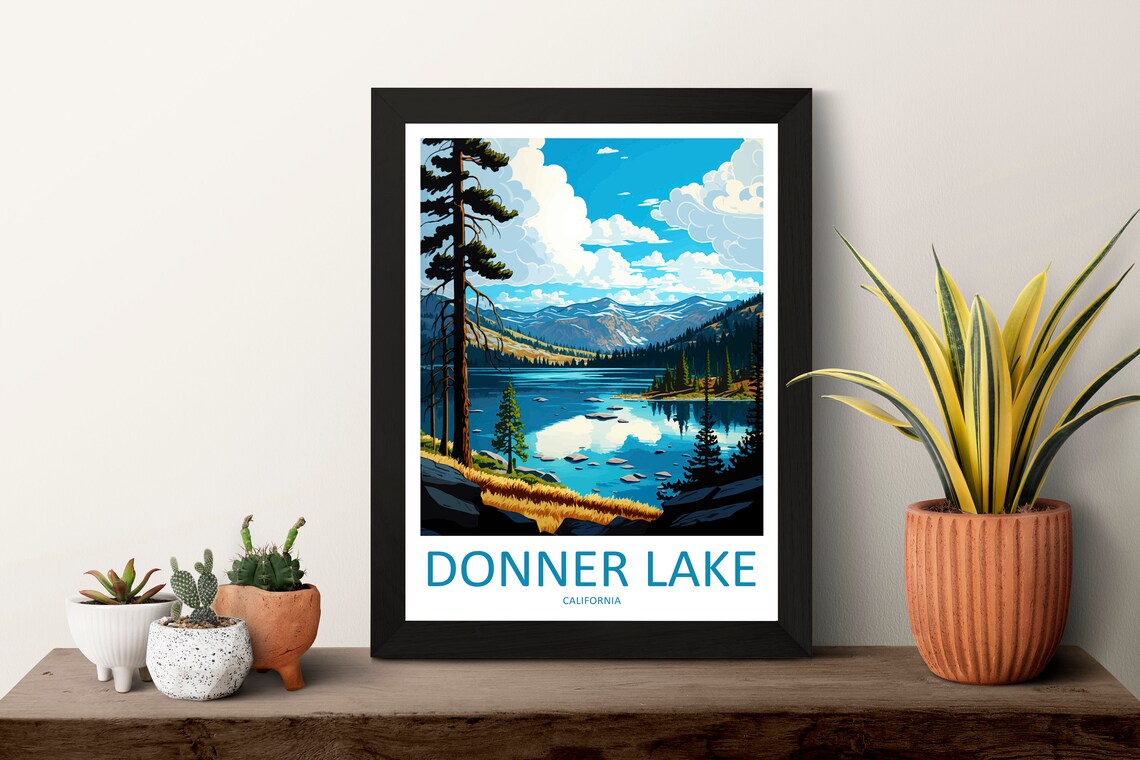 Donner Lake Travel Poster, California Landscape - Image 3