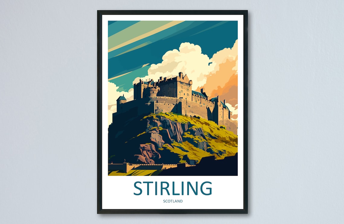 Stirling Travel Poster, Scotland City Wall Art