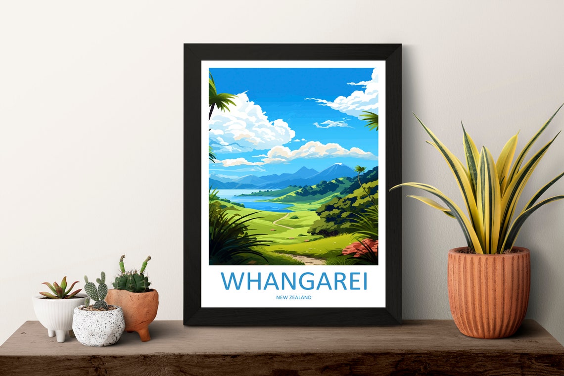 Whangarei Travel Print Wall Art Whangarei Wall Hanging Home Dcor Whangarei Gift Art Lovers New Zealand Art Lover Gift Print Whangarei - Image 3